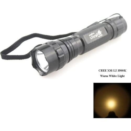 U-F 501B 1xCREE XM-L2 3500K Warm White Light SMO OP LED Flashlight (1 x 18650)