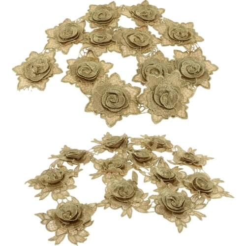1 Yard 3D Flower Lace Edge Trim Ribbon Embroidered Applique Sewing Embellishment DIY Wedding Dress Clothes Decor