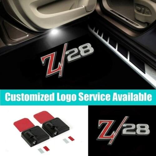 2Pcs Wireless Z/28 Car Door LED HD Laser Projector Shadow Welcome Lights for Camaro Z28 Lighting Modification