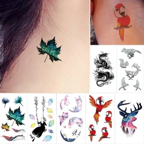 3 Sheet Colorful 3D Body Art Temporary Tattoos Stickers Watercolor Removable Painting Drawing Sticker Body Art Tools #282056