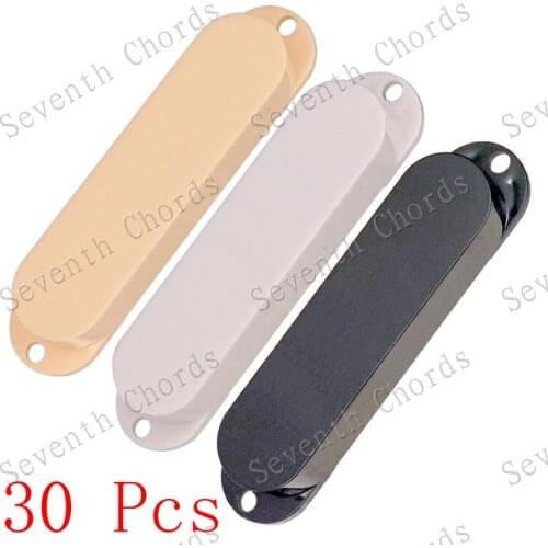 30 Pcs No Hole Sealed Closed Electric Guitar Single Coil Pickup Covers/Lid/Shell/Top - Black & White & Cream for choose