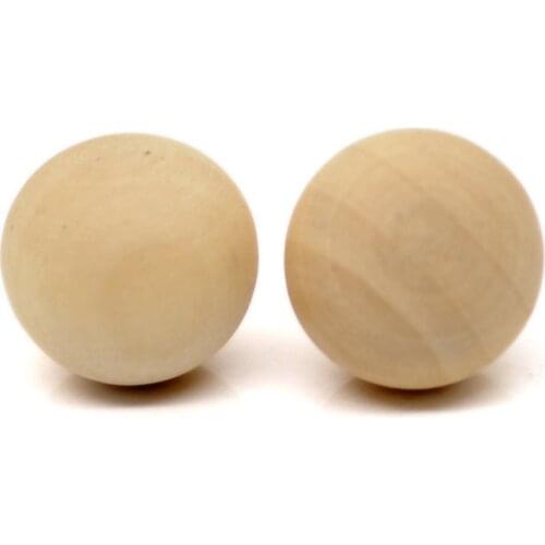 450Pcs Round Natural Wood Ball Beads No Hole Charms Wooden 20mm(6/8") Dia