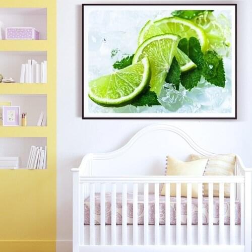 5D DIY diamond embroidery fruit diamond painting diamond Mosaic cross embroidered landscape painting home decoration