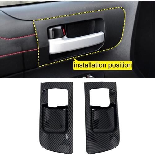 Car Accessories for Toyota Tundra 4-door 2014-2021 Carbon Fiber Printed Interior Front Door Handles Panel Cover Trim