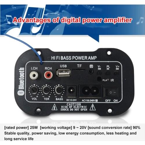 Auto Car Amplifier Digital plug-in Bluetooth amplifier board 5-inch 220V triple-use digital amplifier motherboard Car Audio
