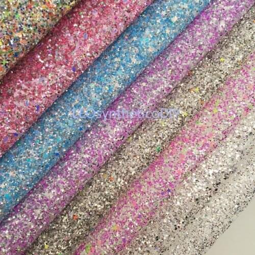 1PC 21X29CM Glitter Fabirc, Chunky Glitter Leather, Glitter Leather Sheets For Making Bows LEOsyntheticoDIY T367A
