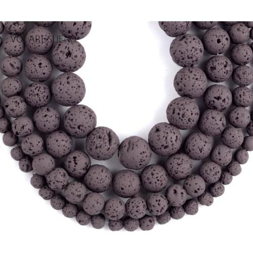 Natural Dark Brown Hematite Lava Stone Beads For Jewelry Making 4/6/8/10/12mm Round Spacer Beads Diy Bracelet Accessories 15