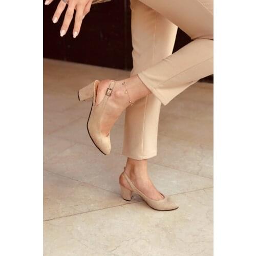 Harry Bej Süet Kadın Topuklu Ayakkabı