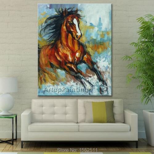 Oil painting On Canvas Wall Pictures For Living Room Wall Art Canvas Pop art Running Horse modern abstract hand painted paint