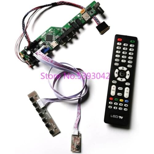 KIT fit LP140WH4 (TL)(A1)/(TL)(A2)/(TL)(B1)/(TL)(B2) screen VGA+AV LVDS 40Pin Remote 1366*768 Analog TV control drive board