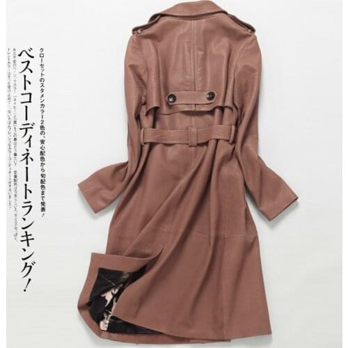 Natural 200% Sheepskin Coat Female Long Genuine Leather Jackets Women Slim Streetwear Spring Autumn Outwear Clothes 8806677