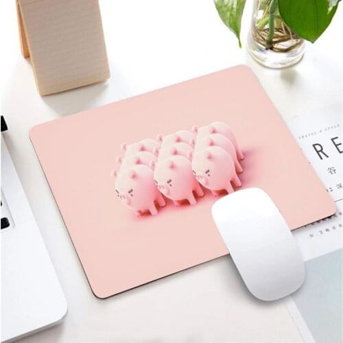 Cartoons Pig Pink Small Mouse Pad Gaming Accessories Notebook Genshin Impact Kawaii Placemat Desktop Non-slip MousePad for LOL