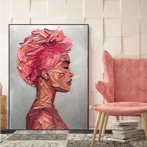 MUTU Portrait Red Woman Oil Painting By HD Printing machine On Canvas Painting Wall Pictures For Living Room Modern Home Decor