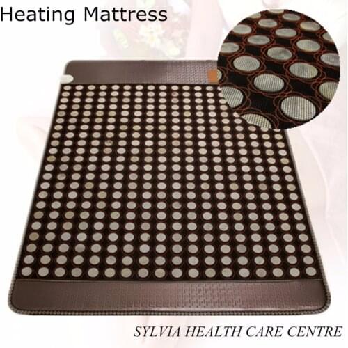 NEW Natural tourmaline mat beauty mattress jade health care pad heating pad heat with Free sleeping Gift eye cover