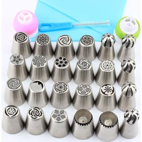 Cookie Biscuit Ice Decorating Nozzle Pastry Tip Sphere Ball Icing Stainless Steel Lace Russian Icing Piping Nozzles Tips Cream