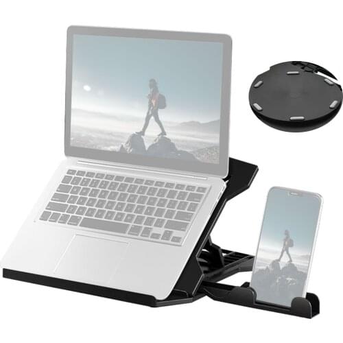 Portable Laptop Riser Stand Foldable Desktop Laptop Holder with 8 Levels Height Adjustment Ergonomic Laptop Stand Bracket