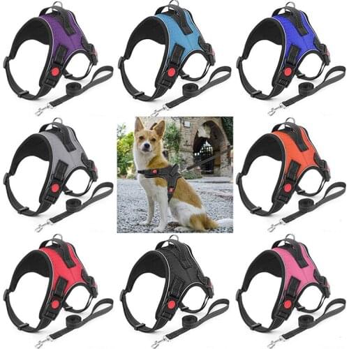 Pet Explosion-Proof Dog Harness Rushed Adjustment Easy Control Handle For Small Medium Dogs Training Walking Vest Harness