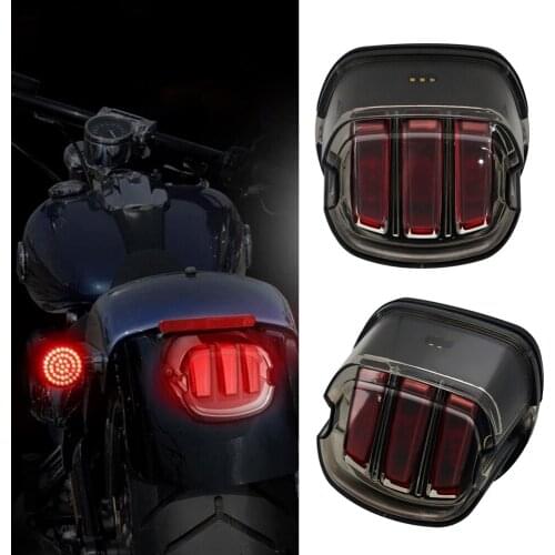 New Arrival Motorcycle LED Light Smoke Tail Light License Plate Rear Lamp For Super Wide Glide Stop Running Lamp
