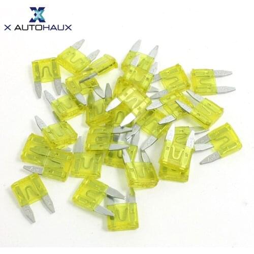 X AUTOHAUX 30 Pcs 32V 20A Small Automotive Car Truck SUV Blade Fuses Yellow
