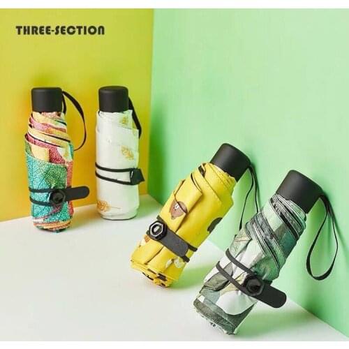 Umbrella Female Machine Five-fold Sun Umbrella Sunshade Sunscreen Anti-ultraviolet Pocket Umbrella Female Folding Rain and Sun