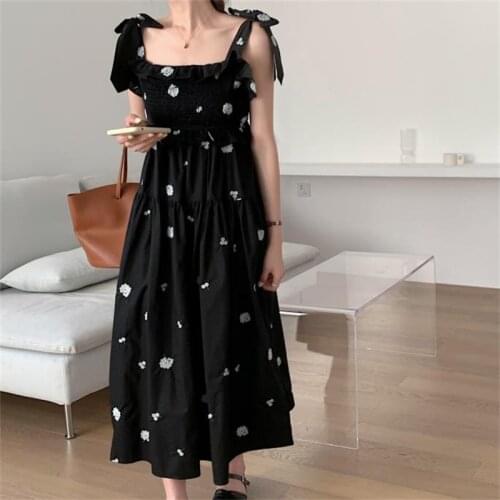 Alien Kitty Black Slim New Prom Loose A-Line Sexy Slip Dress 2021 Hot Femme Party Florals Chic All Match Long Dresses Vestidos