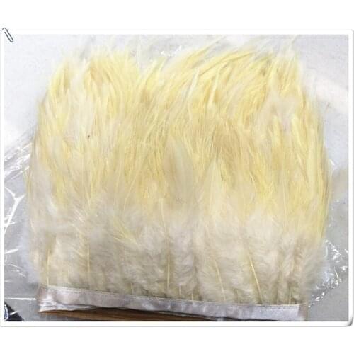 10yards/lot natural Coque feather ribbon off white Rooster Tail Feather Fringe pheasant feather trimming cheap feather crafts