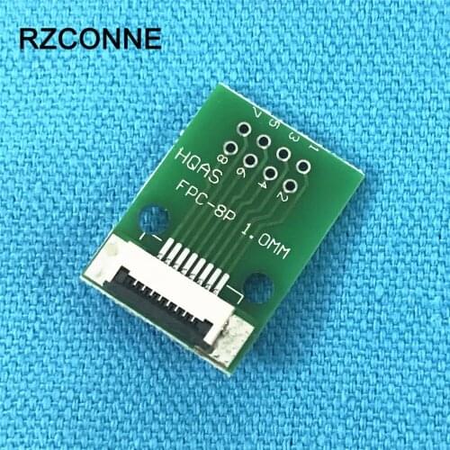 2pcs/lot 8P FFC FPC Adapter to 2.54mm 8Pin Flat Cable Socket Connector 0.5MM/1.0MM Pitch w/ 1.0mm flip cover for TFT LCD new
