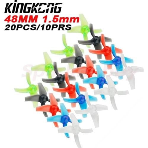 20PCS/10Pairs KINGKONG 48MM 4-blade PC Propeller CW CCW 1.5mm Mounting hole for Tiny R7 7X FPV+ 8X DIY FPV Brush Mini Drone