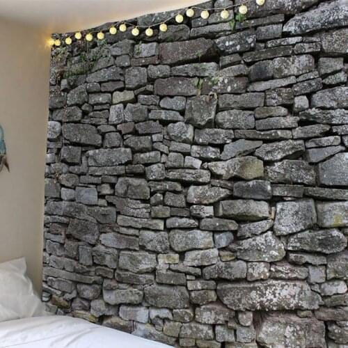 3d Stone wall hanging decorative tapestry 3d painting clothe craft background decor rectangular tapestry/mat