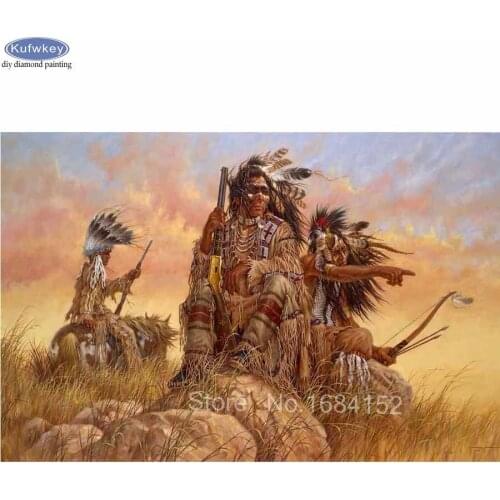 Full Square Drill 5D DIY Diamond Painting "Indian hunting" Embroidery beads Cross Stitch Mosaic kit Home Decor Gift