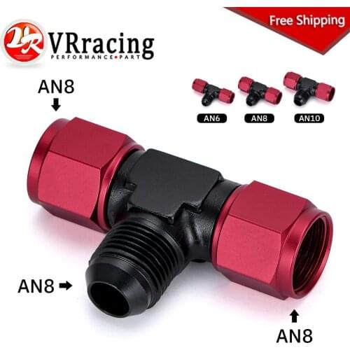 Aluminum Flare Tee Fitting AN6 AN8 AN10 Female Male Tee On Side Thread Water Gas Oil Fitting Adapter Accessories Car Boat