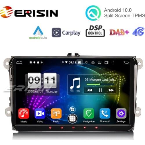 Erisin 8791 9" PX5 DSP Android 10.0 Car Stereo CarPlay Auto DAB+ 4G GPS for VW Passat CC Golf 6 Tiguan Jetta Polo Eos Seat Skoda