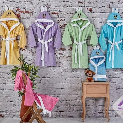 Autumn Winter Childrens Pyjama Bathrobe New winter Big Boy Girl robe boy Hooded Cute Long Sleeve Solid Color Hooded Bathrobe