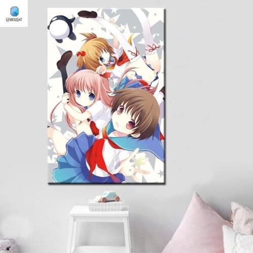 Diy oil painting Gifted cartoon girl digital paint by numbers Japan Style coloring by numbers modular painting home decor
