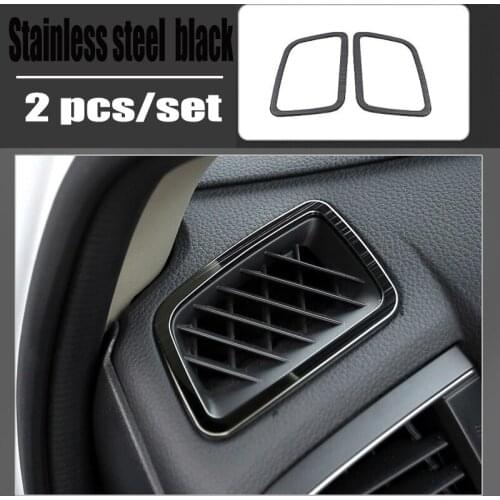 For Honda CRV CR-V 2017 2018 2019 Stainless steel black front Small air outlet Decoration Cover trim Styling Accessories 2pcs