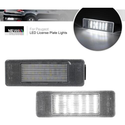 For Peugeot 3008 307 308 406 407 508 106 1007 207 607 806 807 MPV Expert RCZ Coup Canbus Led License Plate Light Auto Tail Lamp