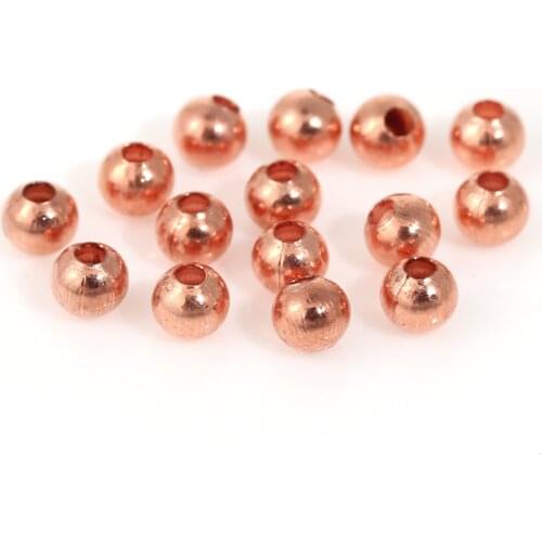 DoreenBeads Brass Spacer Beads Round rose gold color About 3mm( 1/8") Dia,Hole:Approx 1mm,200 PCs