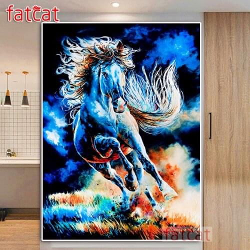 FATCAT Abstract horse 5d diy diamond painting full square round drill diamond embroidery kits needlework home decoration AE2780