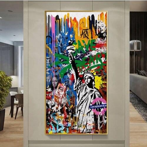 Classic painting Liberty abstract graffiti painting on canvas art wall posters and prints pictures street art in the living room