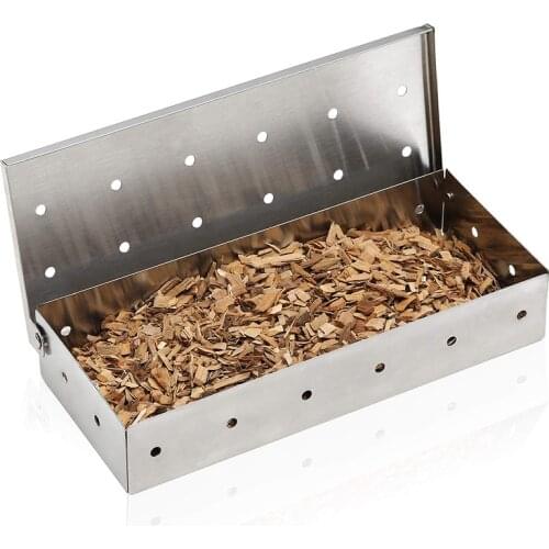 Wood Chips BBQ Smoker Box for Indoor Outdoor Charcoal Gas Barbecue Grill Meat Infuse Smoke Flavor Accessories Smoker Box