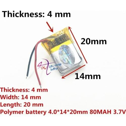 Liter energy battery 401420 3.7V 401421 80MAH Bluetooth headset self timer smart watches lithium battery factory direct sales