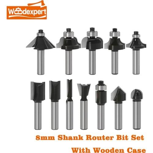8mm Shank Router Bits Sets Tungsten Carbide Tipped for Doors,Tables,Shelves,Cabinets,DIY Woodwork