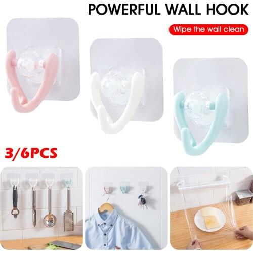 Wall Hook Hanger Self Adhesive Reusable Coat Hook Kitchen Wall Rack Punch Free Home Organizer for Kitchen Bathroom Bedroom