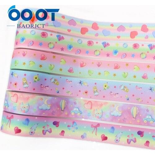 OOOT BAORJCT I-191015-2439,25mm,10yards Love cartoon Thermal transfer Printed grosgrain Ribbons,Wedding Party DIY Materials