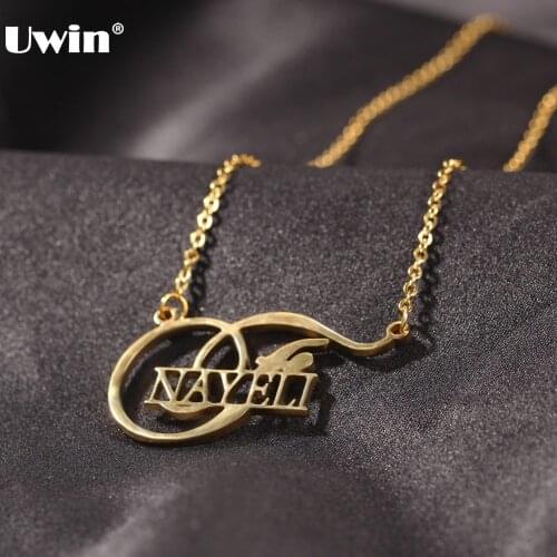 UWIN Stainless Steel Custom Name Necklace With Small Chain for Women DIY Pendant Jewelry For Drop Shipping
