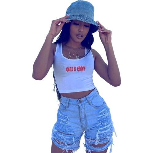 Sexy Tassels Hole Cotton Womens Denim Shorts Mom Jeans Feminino Summer Ripped High Waist Washed Vintage Woman Shorts Streetwear