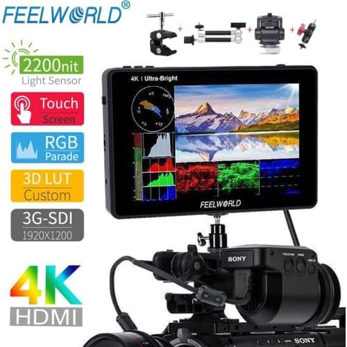 FEELWORLD LUT7S 7" 3G-SDI 4K HDMI-compatible 2200nit 3D LUT Touch Screen Waveform DSLR Camera Field Monitor for Canon Nikon Sony