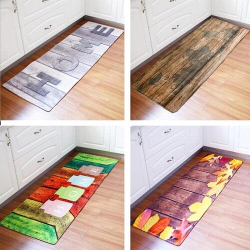 Kitchen Rug Antiskid Mat for Kitchen Floor Long Door Mat Vintage Style Kitchen Rug Non-Slip Bedroom Bedside Mats 60x180CM