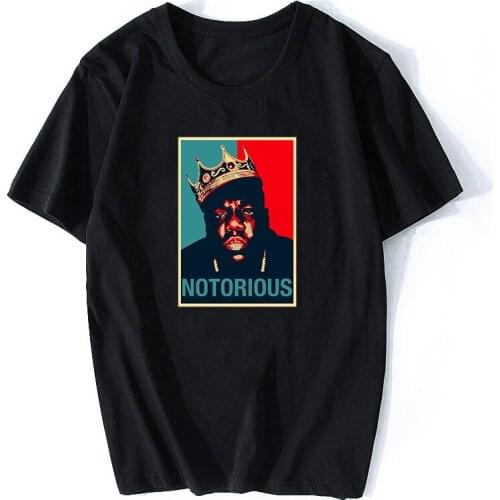 R.I.P Notorious Big Shirt Mens Short Sleeve Black Tshirt Hiphop Rock Biggie Smalls T Shirt Male Notorious B.I.G. T Shirts