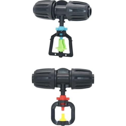 360 Degree misting sprinklers Rotating Refraction Sprinklers nozzle With 1/2" 3/8" tee connector For greenhouse irrigation 1pcs